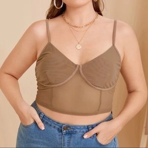 NWT Mesh Crop Cami Top